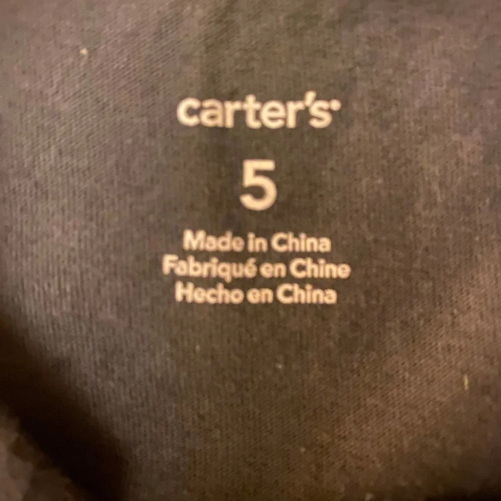 Carter's Girl's gray long sleeve dress with silver bows sz‎ 5